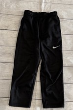 Nike Dri-Fit Joggers Boys Size 7L 6/7 years Small Black Embroidered Swoosh Logo