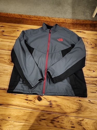 The North Face Men's XL Apex Bionic Soft Shell Full Zip Jacket Black Gray Red