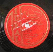 Carmen Y Laura – Lydia / Mi Sendero De Amor ~ 78 RPM Ideal 096 Norteño