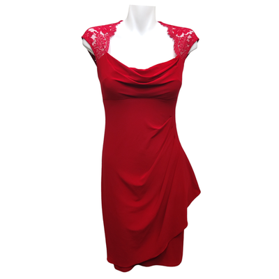 chinese dress ladies Red Lace Maxi Dress with Ruffle Detail main image 1