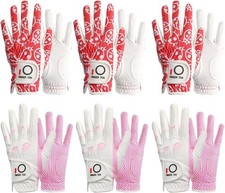 Weathersof Value 6Pack Golf Gloves Women's Ladies Left Hand Grip, Fit Size M S