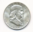 1957 D FRANKLIN SILVER HALF DOLLAR