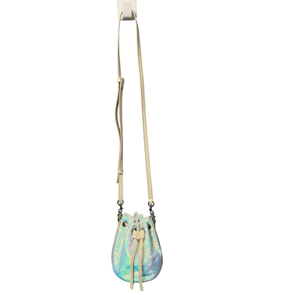 Marc Jacobs The Sequin Mini Bucket Bag in Iridescent White Leather Trim - Image 3 of 4