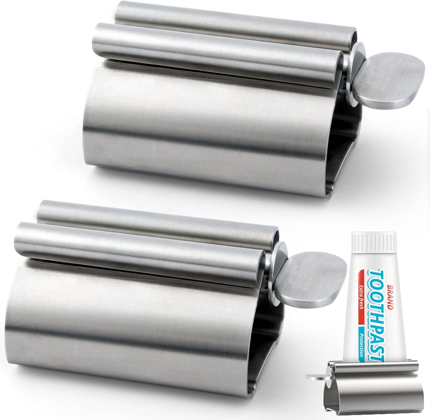 2PCS Toothpaste Roller Squeezer Tool Metal Tooth Paste Holder for Bathroom