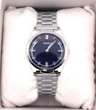 Seiko SQBR021 Men's Watch for Visually Impaired Tactile Blue Silver Dial Quartz