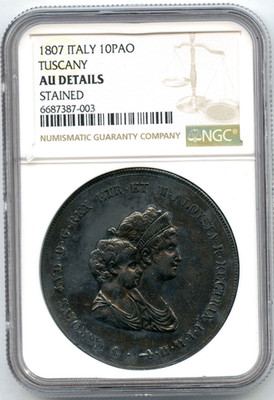 1806年 イタリア トスカーナ 10パオ 銀貨 NGC鑑定済 10 pao 1807 Italy Tuscany 10 Pao Coin NGC AU Details Stained - G528 | eBay