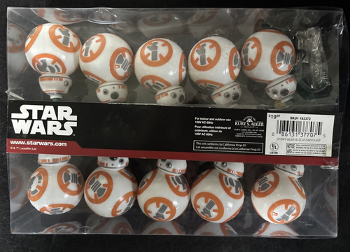 Star Wars BB8 Kurt Adler Weihnachtslichterkette 10er Set getestet funktioniert - Bild 2 von 2
