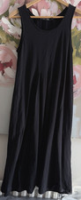 Gudrun Sjoden Black Organic Cotton Lightweight LongDress Stretch Small UK 10-12