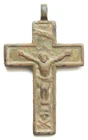 Ancient Catholic Bronze Cross Crucifix ''MATER DEI''