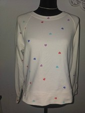 Wildfox Small Cream Heart Print Sweatshirt