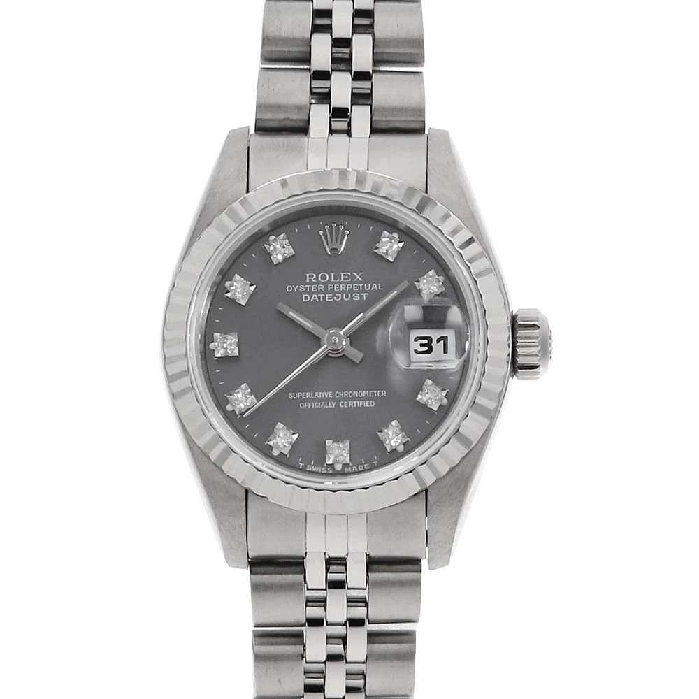 Rolex — ROLEX Datejust 10P Diamond 69174G gray S Number second hand Women