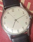 Vintage Mercury Mens 1967 Timex Hand Wind watch Silver Tone serviced M24