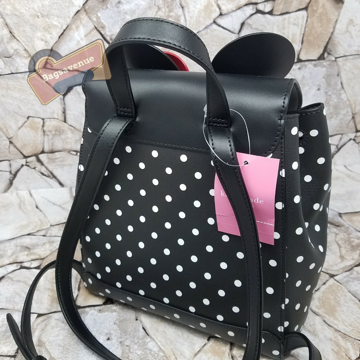 kate spade x disney Black Polka Dot Backpack and matching cardholder Buy Kate Spade disney x kate spade new york minnie dome  main image 4