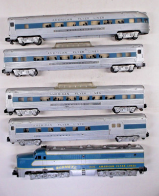 S gauge American Flyer scale Comet passenger set (lot7498)