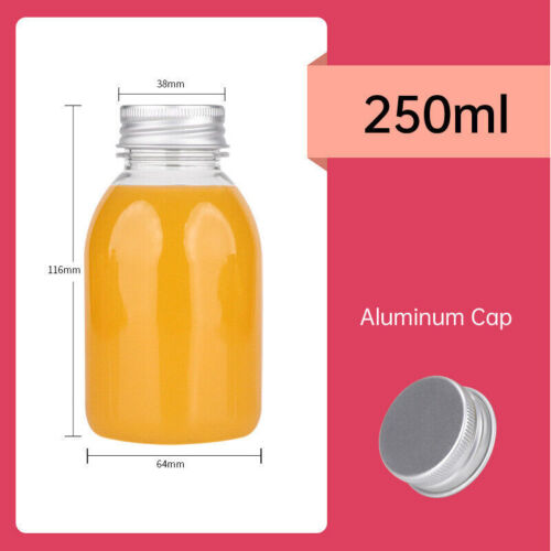 20pcs 250ml Reusable Plastic Juice Bottles 38mm Caliber Clear Beverage Container - Picture 16 of 20