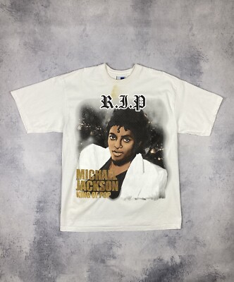 Michael Jackson R.I.P Tシャツ Vintage Michael Jackson RIP King of Pop Memorial T Shirt Men's