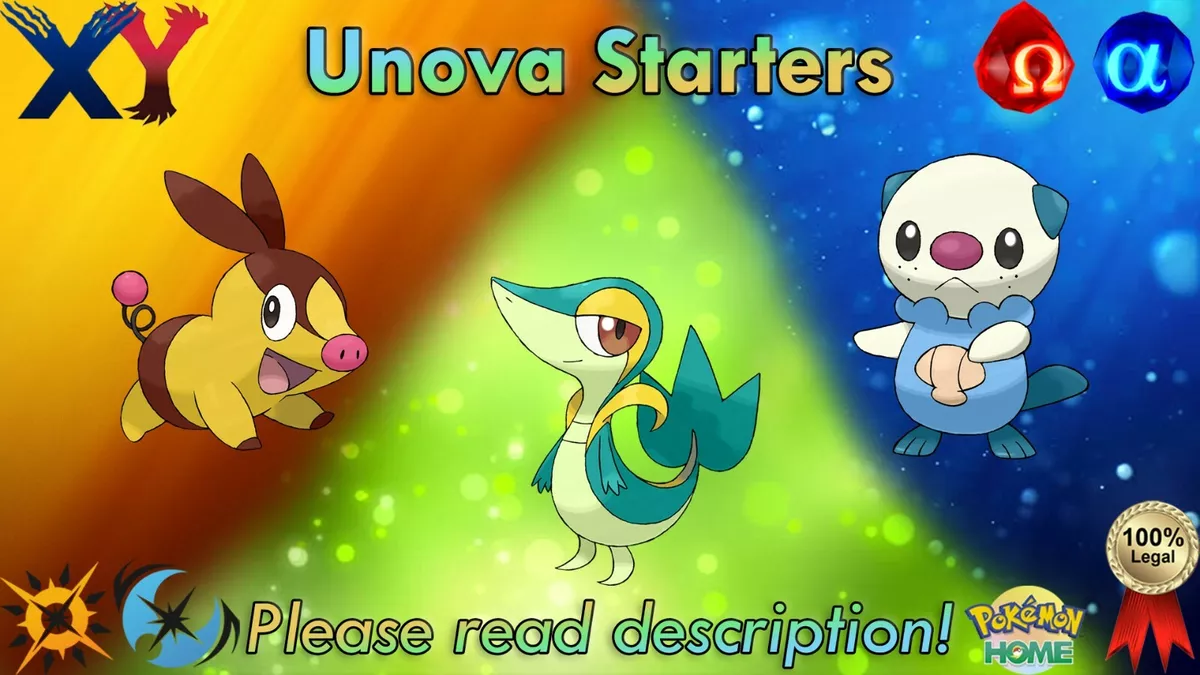 Shiny Snivy/Tepig/Oshawott Starter Pack 6IV - Pokemon X/Y OR/AS S/M US/UM