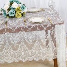 Lacetableclothrectangular 60x120inch White Rectangle Overlay Tea Tablecloth Lace