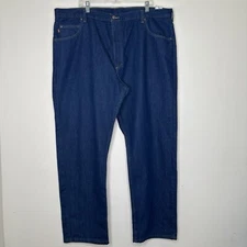 Red Kap Mens Jeans 44x30 Blue Denim Pants Straight Dark Wash Biker Trousers