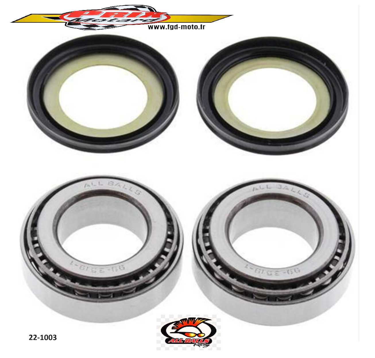 Roulement de Direction All Balls Haute Résistance pour Moto Triumph Street Triple 660