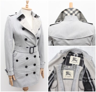 Gabardina de algodón Burberry para mujer cachemir doble forro RARA