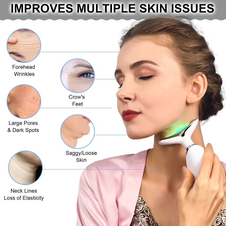 Red Light Therapy for Face and Neck Massager Tool LED Facial Light ...