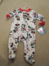 Disney Mickey Minnie Mouse baby one piece footed Christmas size 0/3 months