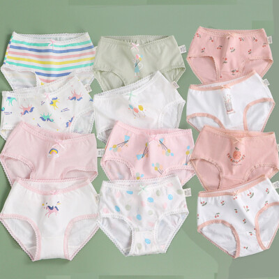 4 Pack Girls' Underwear Cartoon Cotton Briefs Panties for Toddlers and Girls