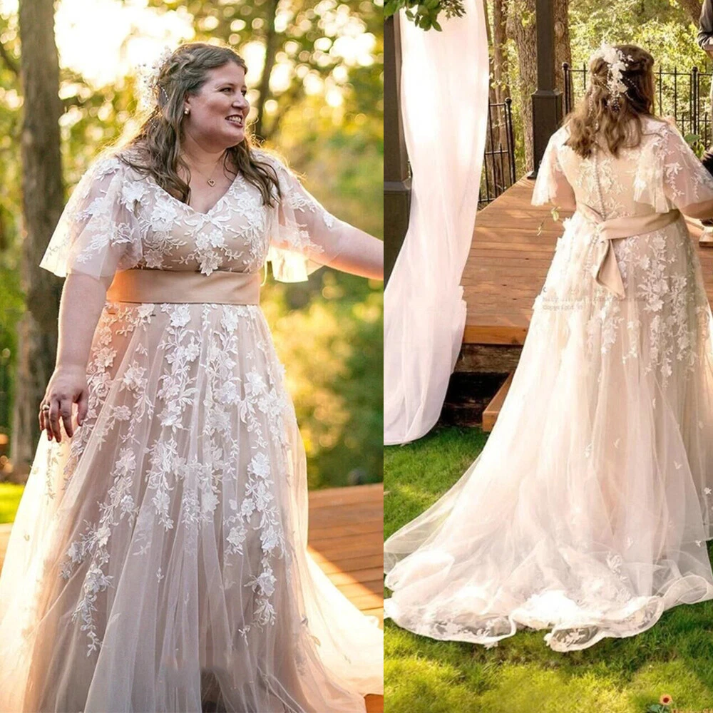 plus size wedding dresses with color