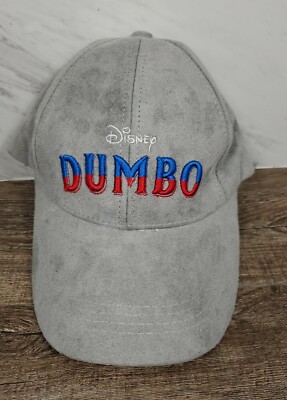 ☆Disney Dumbo Gray Micro-Suede Baseball Cap Adjustable Hat Embroidered☆  Feather