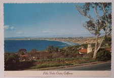 California Postcard Mid 1900s Palos Verdes Estates Drive West Beach House 