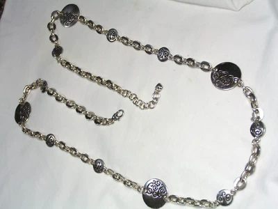 Brighton Argent Ton Chaîne & Déguisement Disques Collier - Photo 1/4