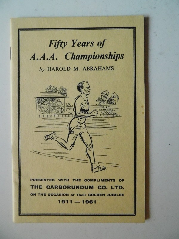 1911 1961 AAA Chs Track Field Athletics by Harold Abrahams England Britain