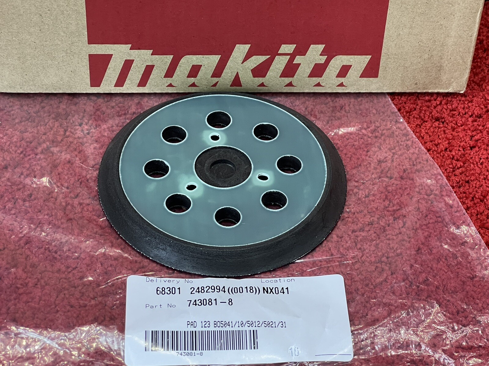 Genuine Makita 123mm Orbital Sander Hook+Loop Backing Pad Fits DBO180Z