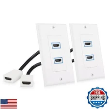 Cable Matters 2-Pack 2-Port 8K HDMI Wall Plate in White with 8K 60Hz and 4K 1