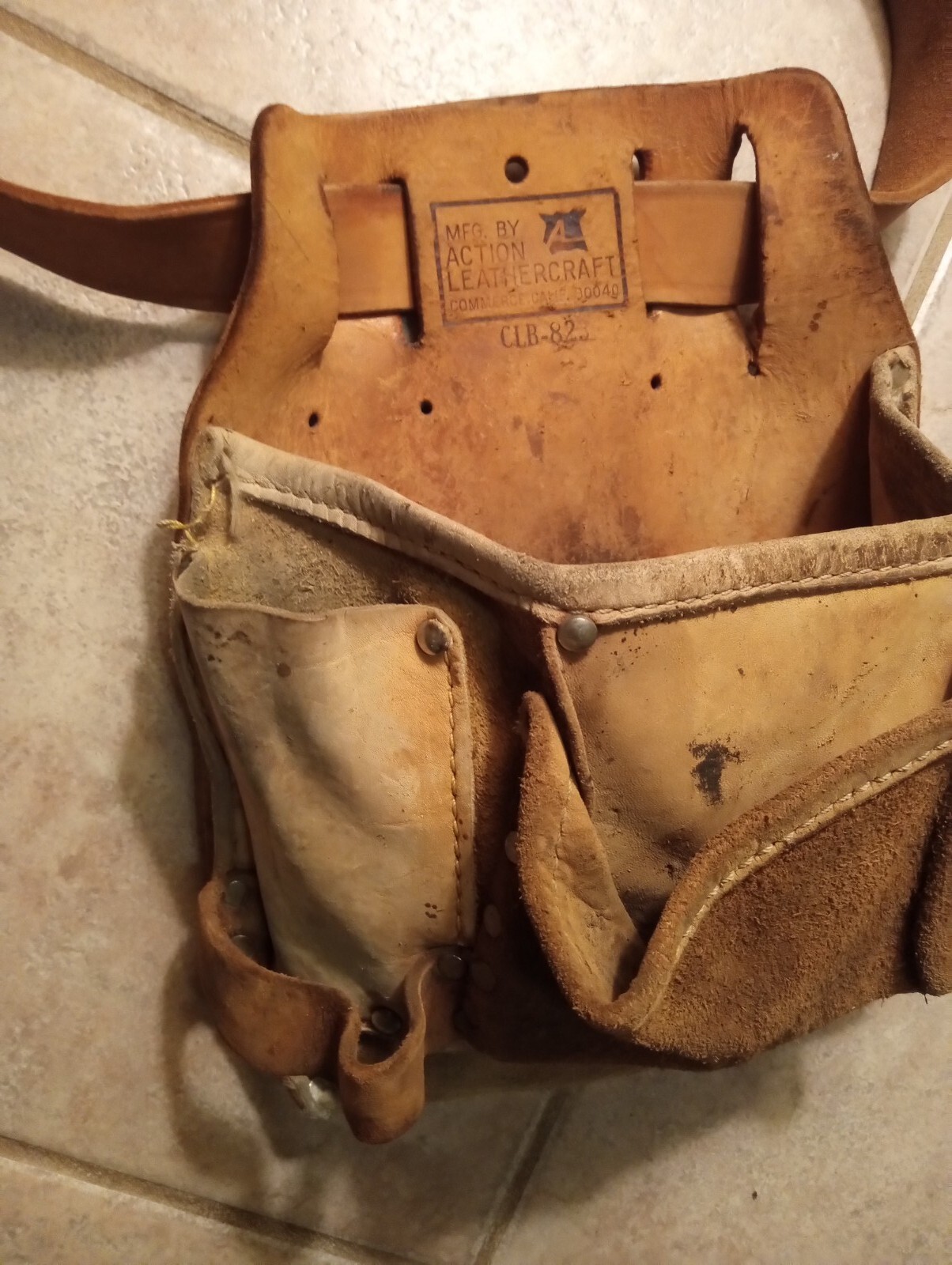Vintage Action Leathercraft Tool Belt W Pouches Leather Craft Rooster
