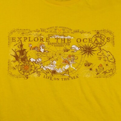 LC Waikiki Shirt Mens Extra Large Yellow Life On The Sea Classic Tee