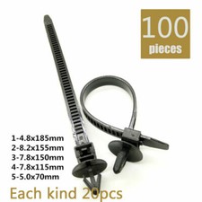 Black Wire Cable Zip Ties Nylon Tie Wraps Cable Fixed Fastener Tape For Car SUV