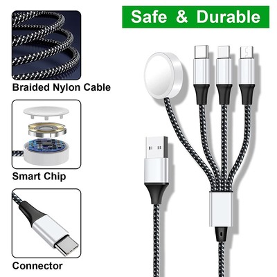 4 in1 Multi USB Ladegerät Ladeschuh Kabel Cord Für Apple Watch iPhone iWatch T