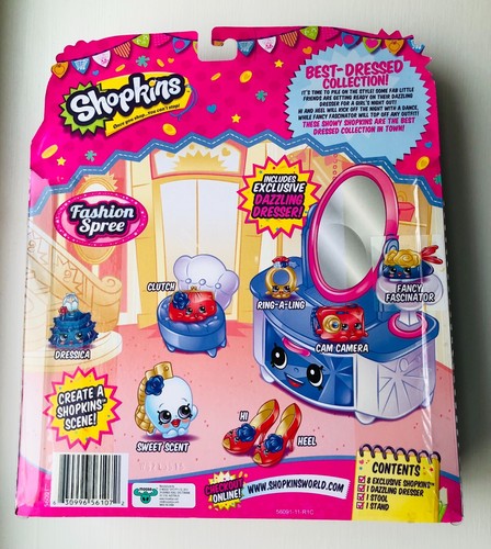 Shopkins Fashion Spree BEST DRESSED COLLECTION 8 Mini Figure Set w/ dresser - Picture 2 of 2