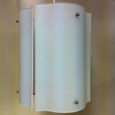 Stilvolle drei Panel Wellen Design blickdicht Milchglas Deckenleuchte Schirm Pendelleuchte