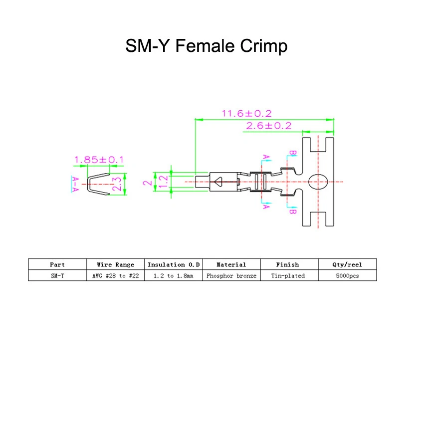 JST SM 2.54mm Male Plug Female Socket Crimps 2/3/4/5/6/7/8 Pin Crimp Connector - Image 2 of 4
