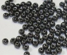 20 BLACK TUNGSTEN ROUND BEADS FOR FLY TYING YOU PICK FROM 6 SIZES