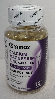 Orgmax Calcium Magnesium Zinc 120capsules- Exp09/27
