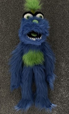 Puppet Company Furry Blue Green Monster Full Body Hand Puppet 24 Inch w Squeaker