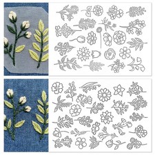 50 PCS Embroidery Patterns Water Soluble Stabilizer for Embroidery, Tear Away...
