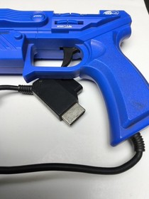 NYKO Cobra Light Gun Blue UN-80039 PS1 PS2 Sega Saturn Powers On Untested As Is 