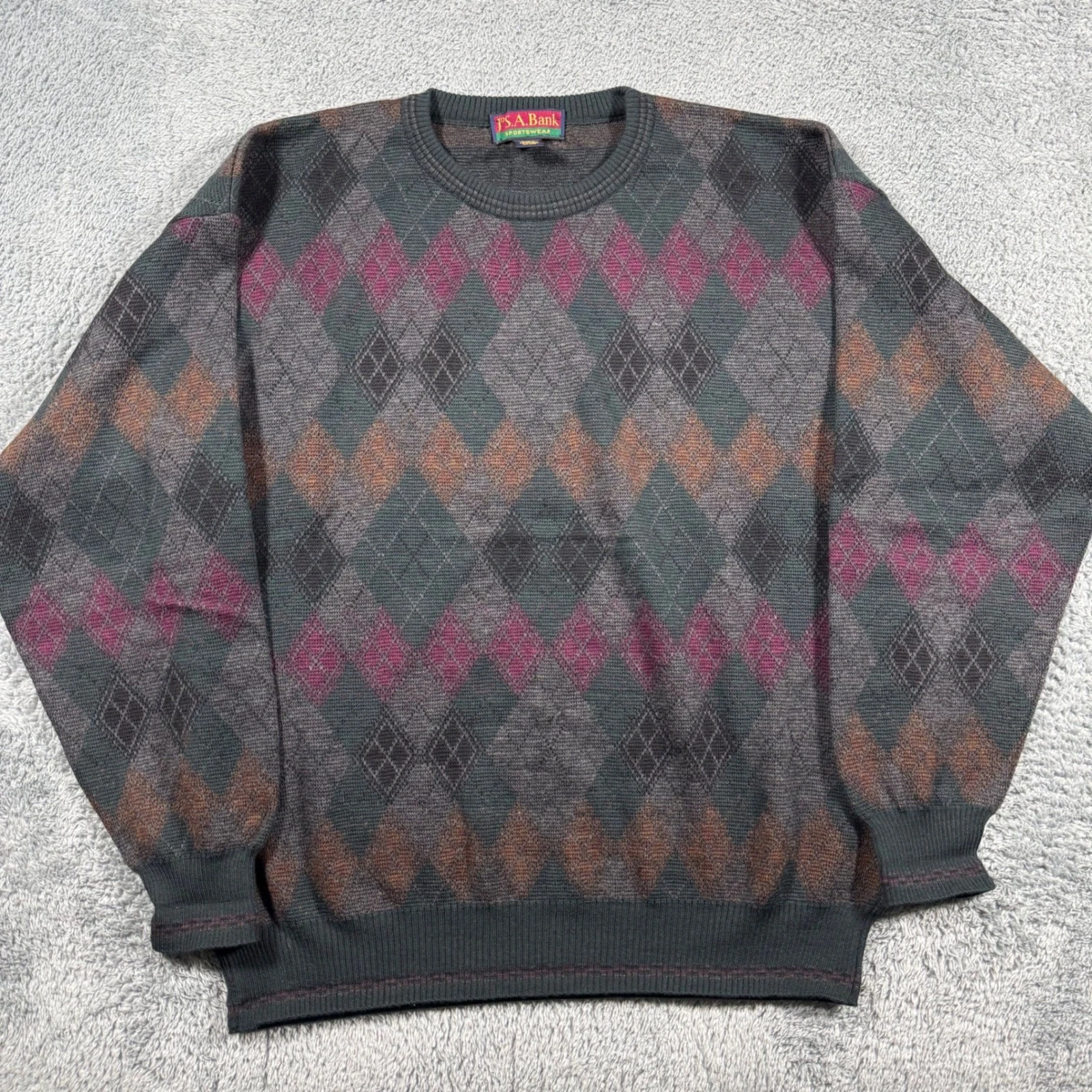 VTG Jos A Bank Merino Wool Sweater Geometric Grandpa Mens XL Made in Italy
Opens in a new window or