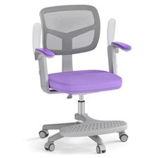 Kids Desk Chair Children Study Chair w/Adjustable Height, Armrest & Footrest