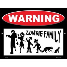 Zombie Family Metal Novelty Parking Sign